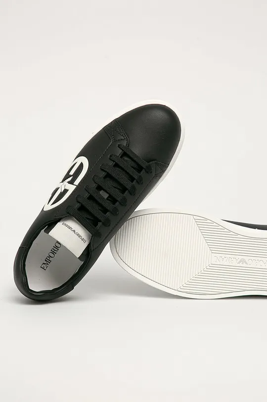 čierna Emporio Armani - Kožená obuv