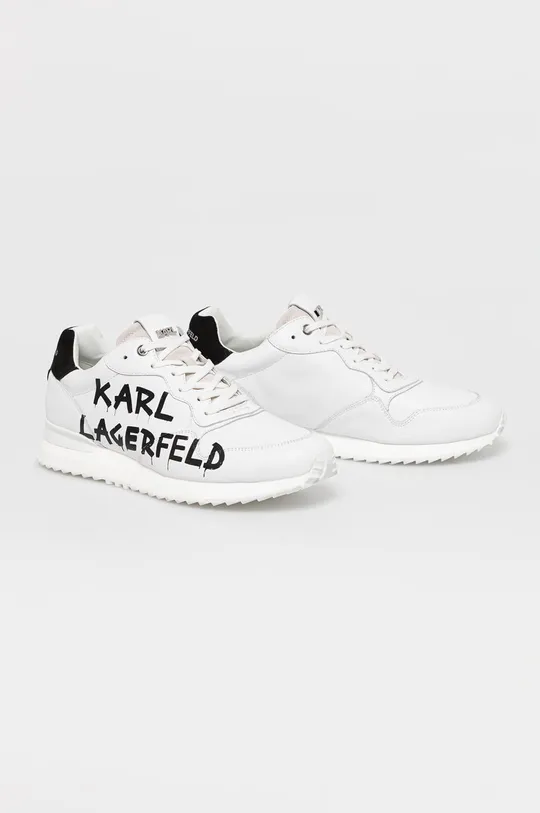 Kožená obuv Karl Lagerfeld biela