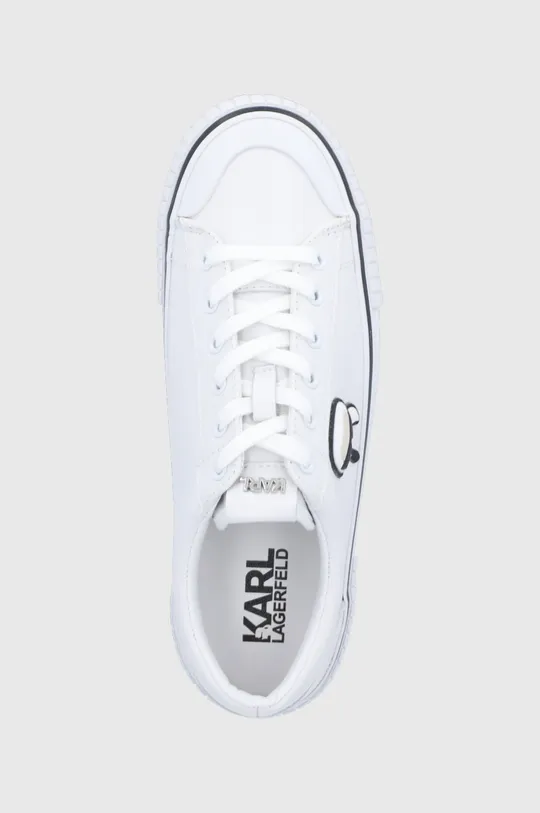 fehér Karl Lagerfeld bőr tornacipő