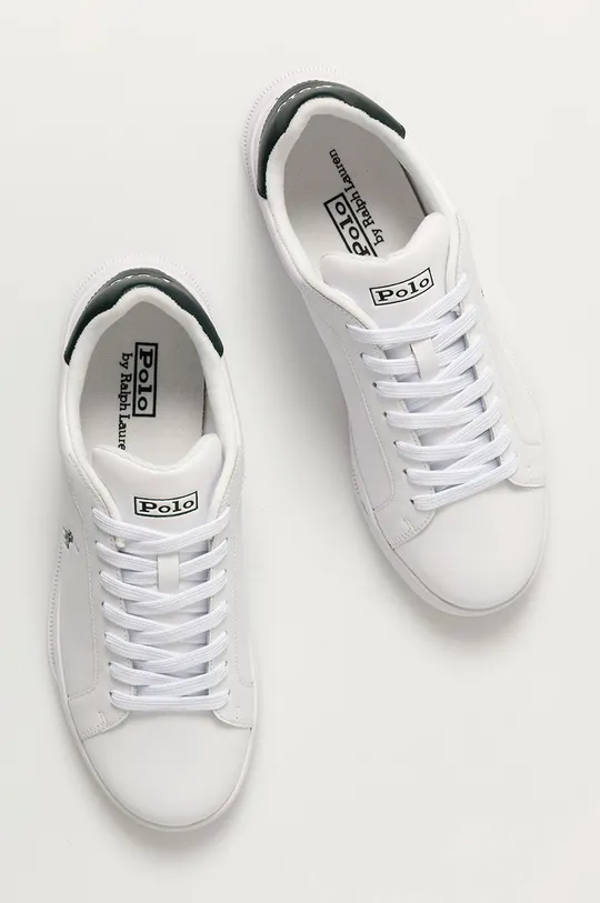 білий Шкіряні черевики Polo Ralph Lauren Hrt Ct II