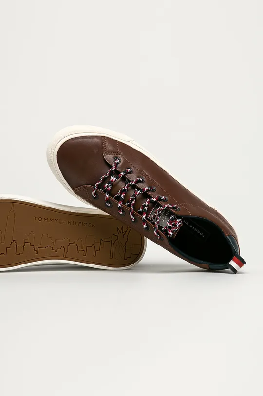 barna Tommy Hilfiger - Bőr cipő