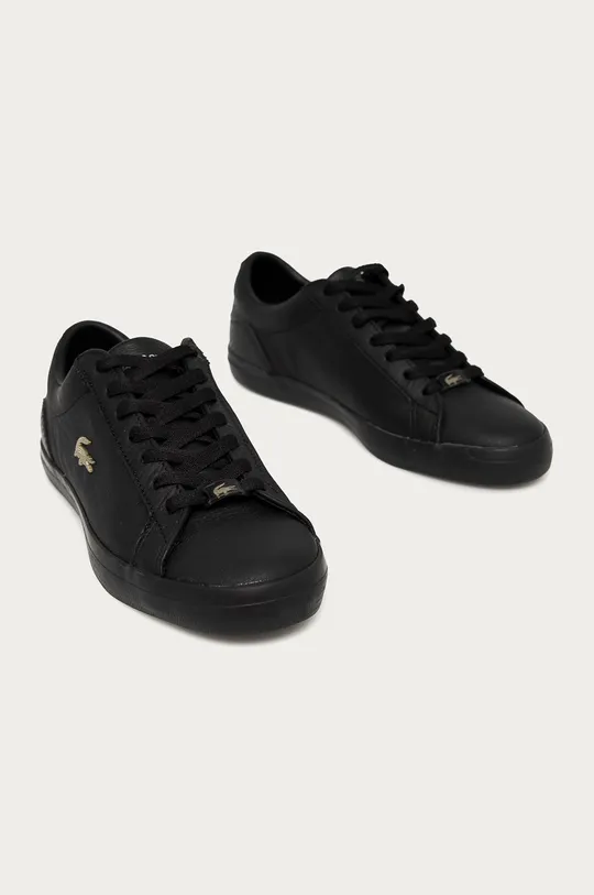 Kožená obuv Lacoste čierna