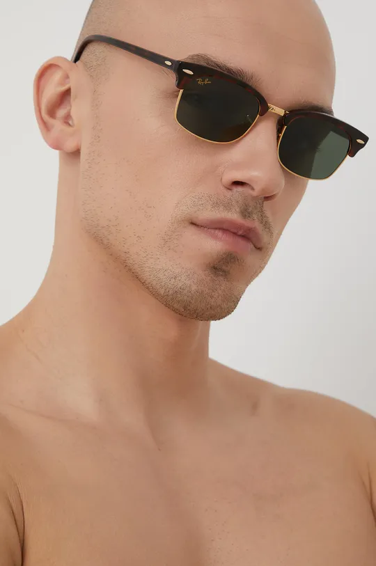 Сонцезахисні окуляри Ray-Ban CLUBMASTER SQUARE коричневий