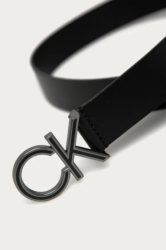 Calvin Klein - Pasek skórzany czarny