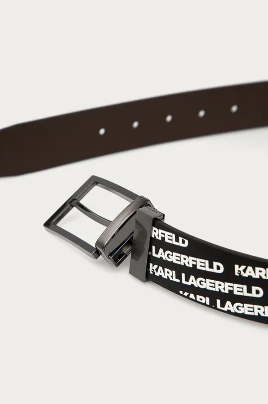 Karl Lagerfeld - Obojstranný kožený opasok čierna
