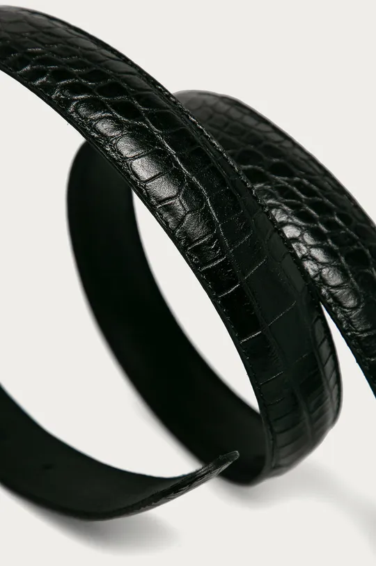 Trussardi Jeans - Kožený opasok čierna