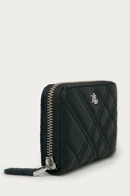 Kožená peňaženka Lauren Ralph Lauren tmavomodrá