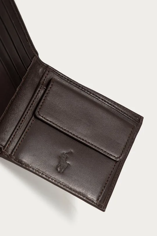 Шкіряний гаманець Polo Ralph Lauren коричневий