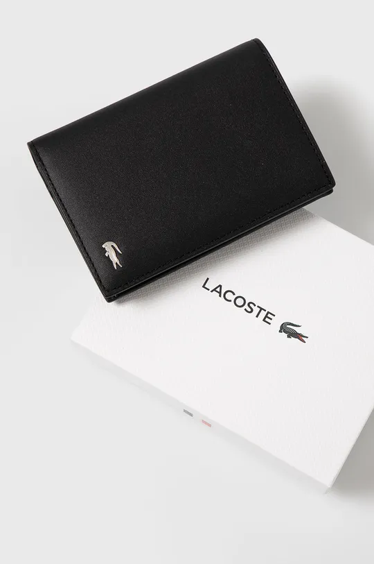 črna Lacoste usnjena denarnica