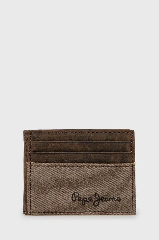 коричневий Шкіряний гаманець Pepe Jeans Чоловічий