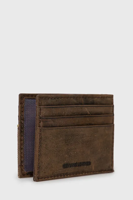 Kožená peňaženka Pepe Jeans hnedá