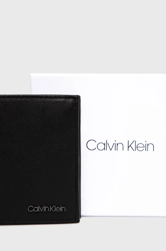 czarny Calvin Klein Portfel skórzany