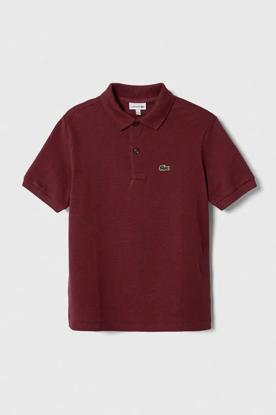 bordowy Lacoste polo bawełniane dziecięce Chłopięcy