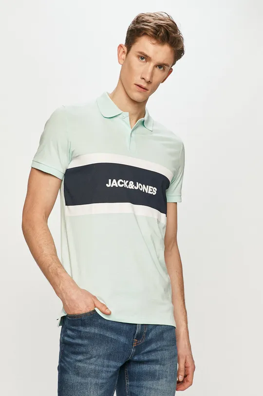 tyrkysová Jack & Jones - Polo tričko Pánsky
