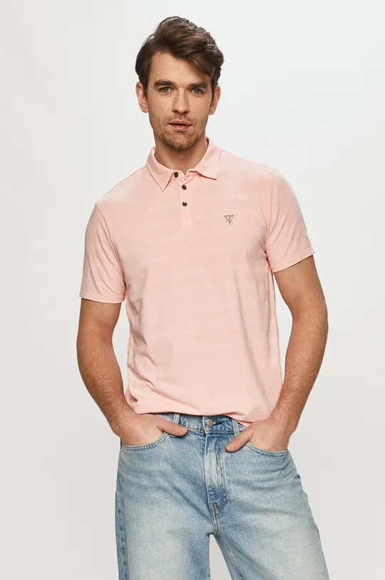 ružová Guess - Polo tričko Pánsky