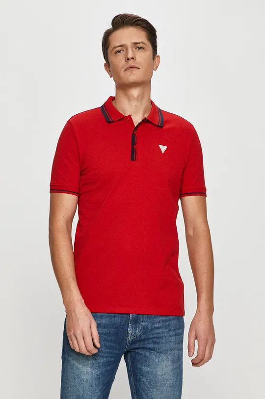 červená Guess - Polo tričko Pánsky