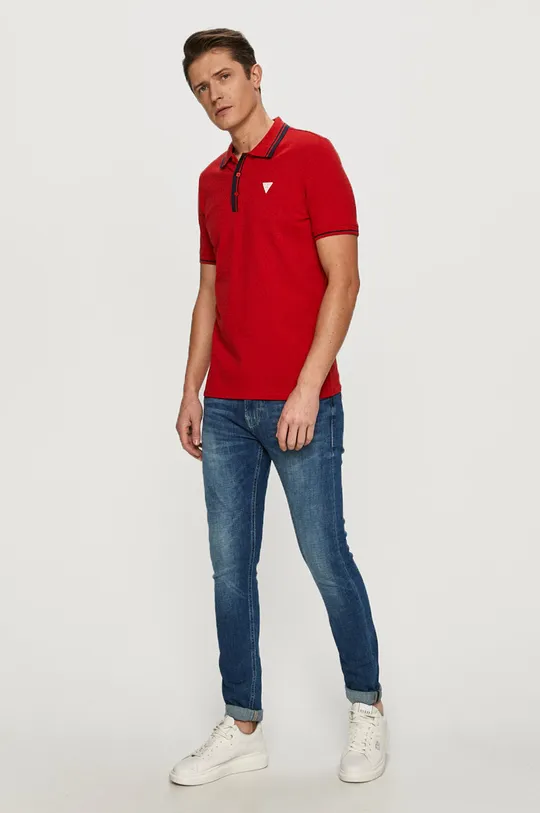 Guess - Polo tričko červená