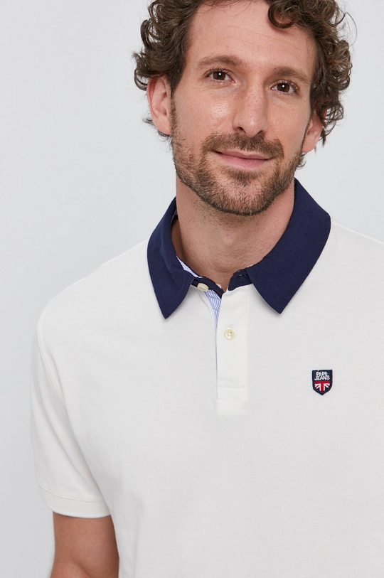 biały Pepe Jeans Polo Peter Męski