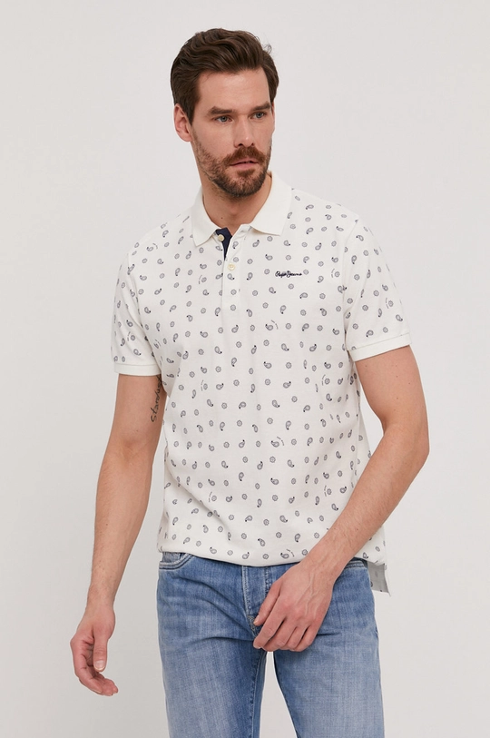 biały Pepe Jeans Polo Męski