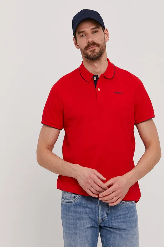 czerwony Pepe Jeans Polo Męski