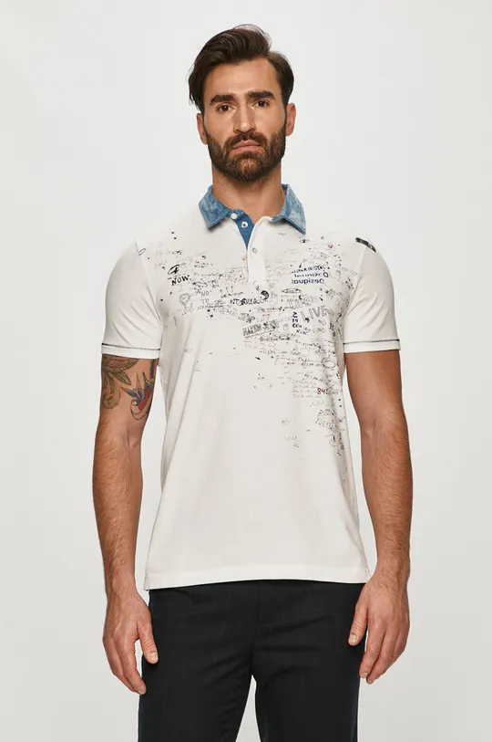 biela Desigual - Polo tričko Pánsky
