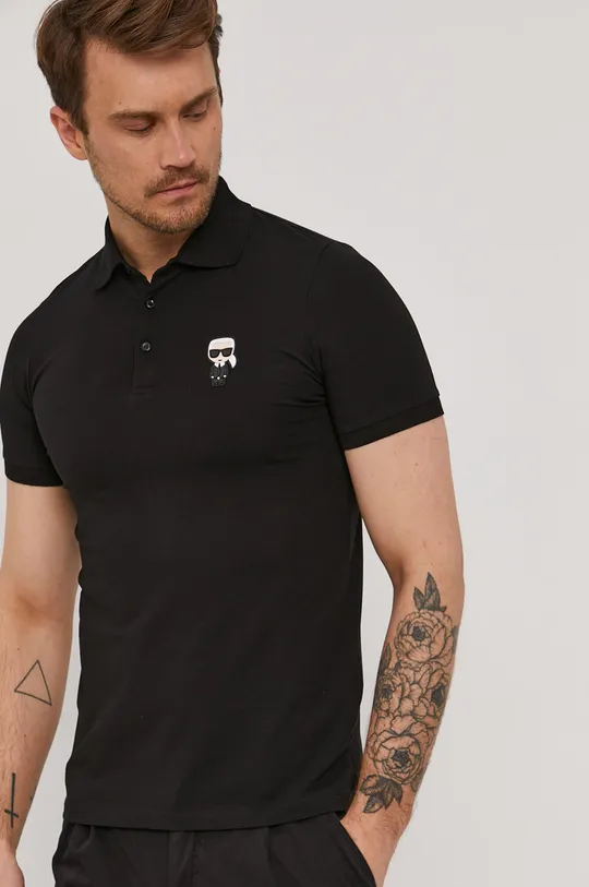 czarny Karl Lagerfeld Polo 511221.745021 Męski