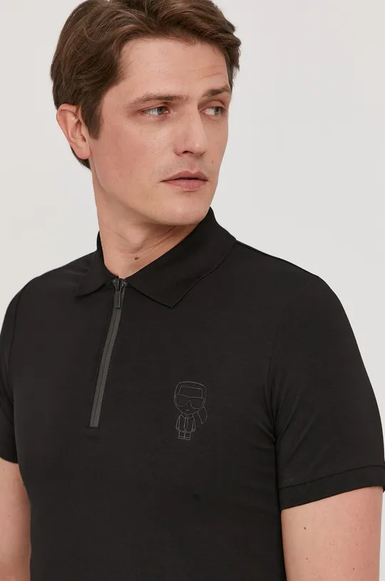 čierna Karl Lagerfeld - Polo tričko Pánsky
