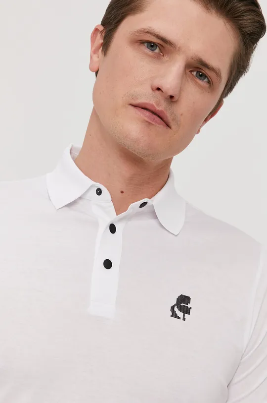biela Polo tričko Karl Lagerfeld