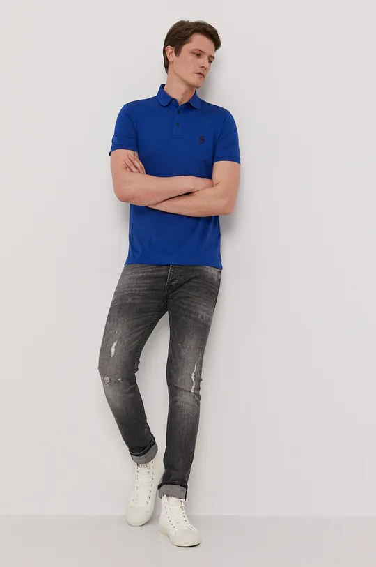 Polo tričko Karl Lagerfeld modrá