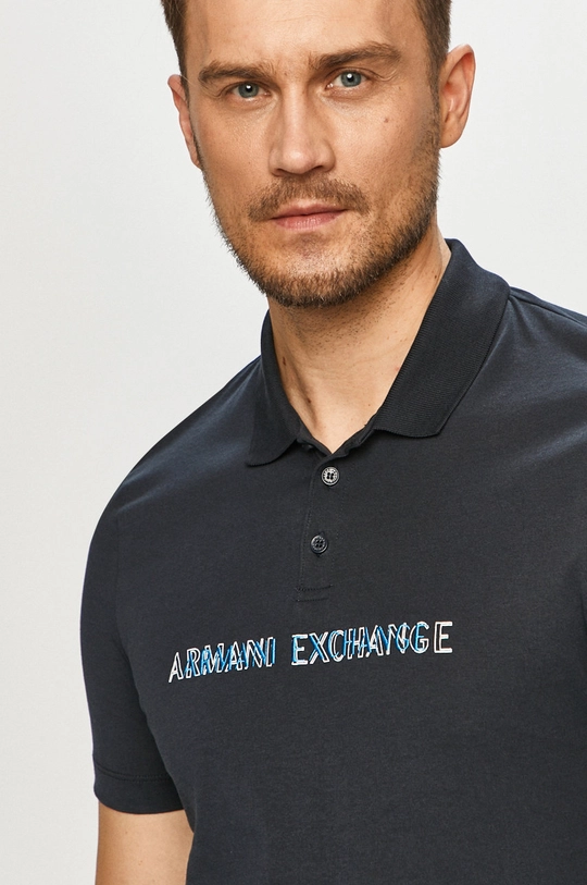 granatowy Armani Exchange - Polo 3KZFAP.ZJKXZ Męski