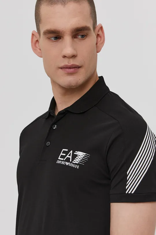 čierna Polo tričko EA7 Emporio Armani