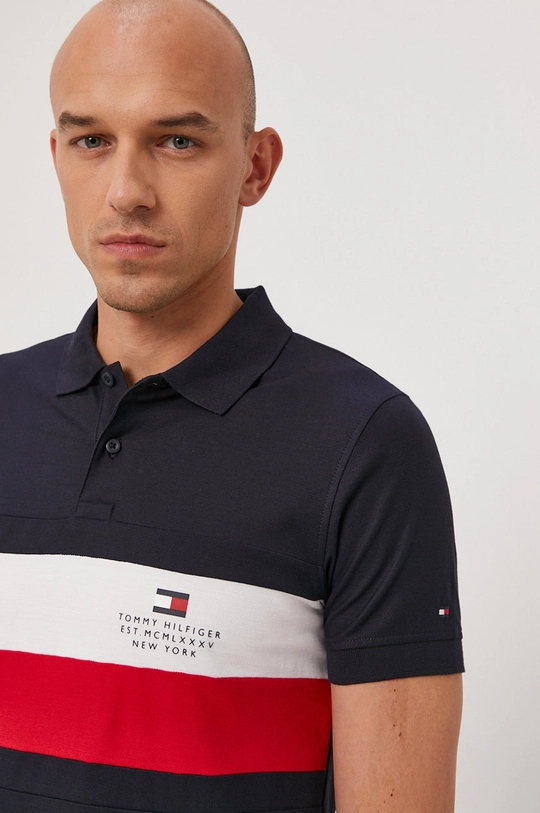 granatowy Tommy Hilfiger Polo Męski