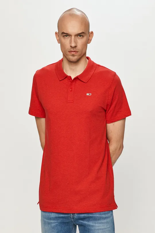červená Polo tričko Tommy Jeans Pánsky