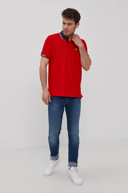 Tommy Jeans - Polo DM0DM10326.4891 czerwony