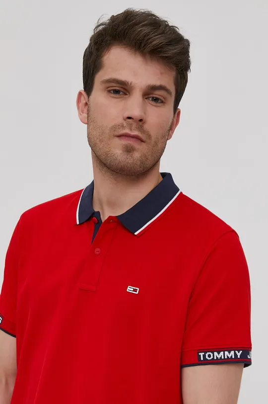 červená Tommy Jeans - Polo tričko