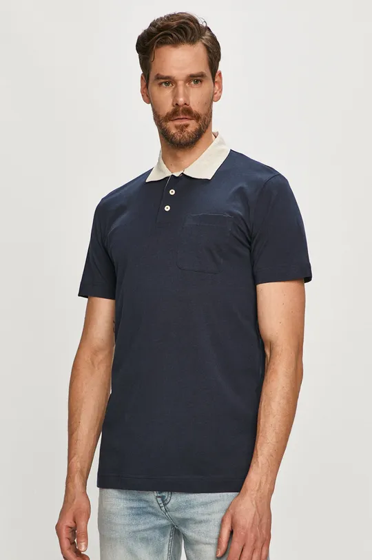 granatowy Selected Homme Polo