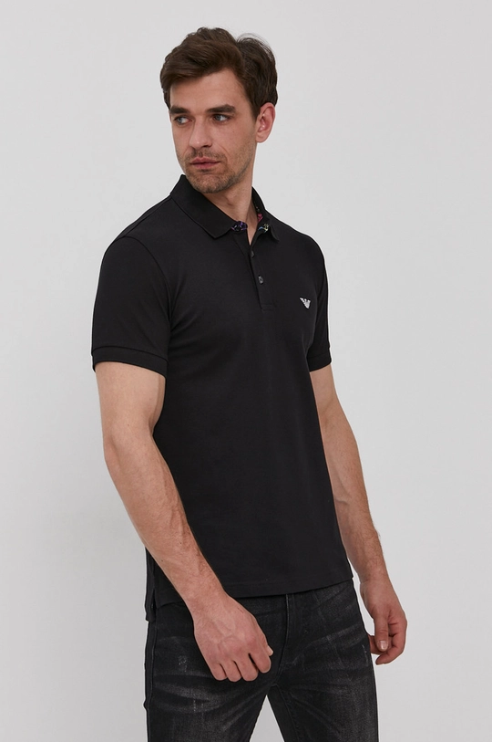 čierna Polo tričko Emporio Armani Pánsky