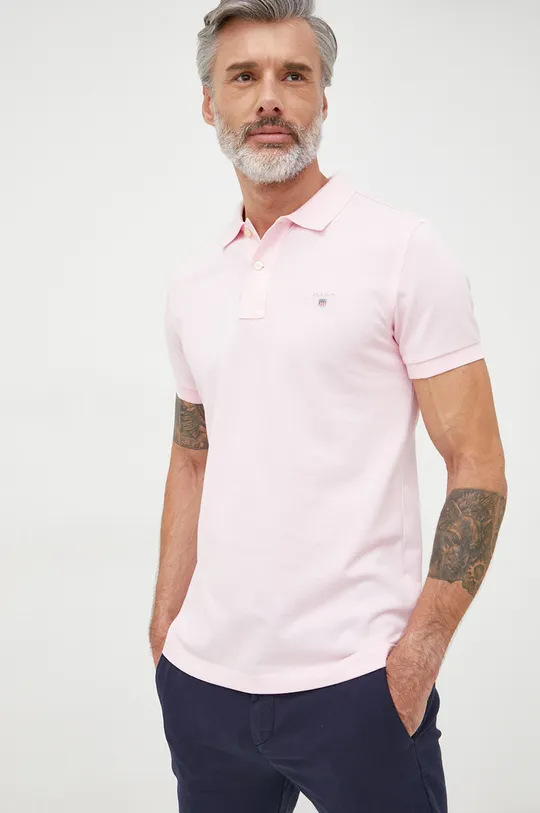 ροζ Βαμβακερό μπλουζάκι πόλο Gant