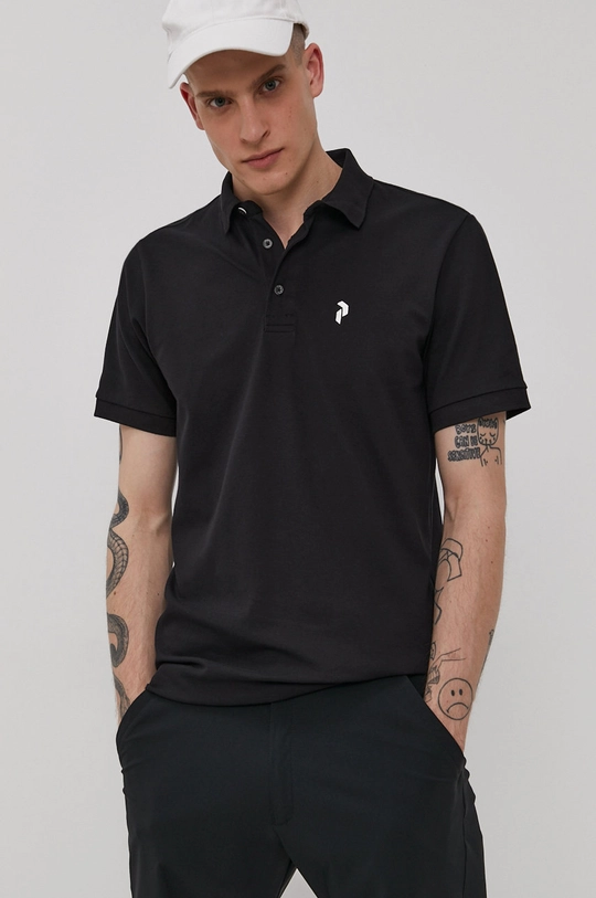 czarny Peak Performance Polo Męski