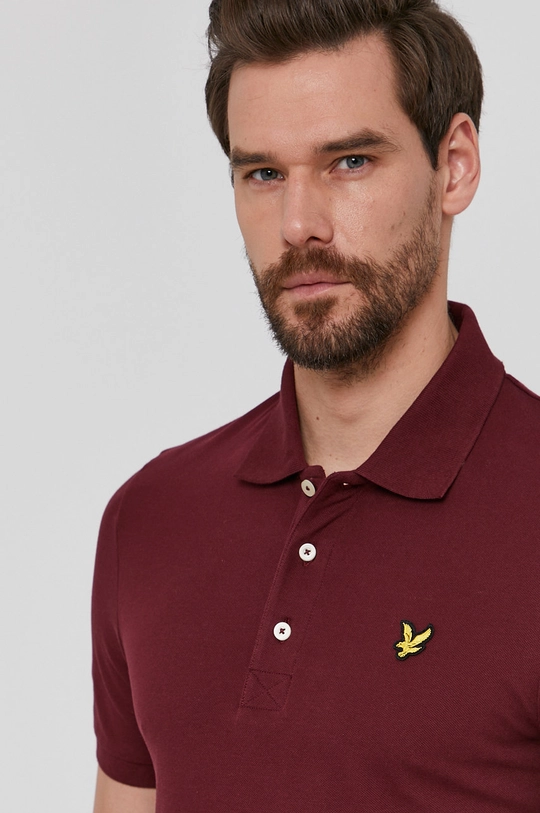 bordowy Lyle & Scott Polo Męski