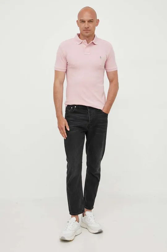 Bavlnené polo tričko Polo Ralph Lauren ružová