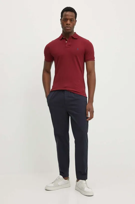 Pamučna polo majica Polo Ralph Lauren bordo