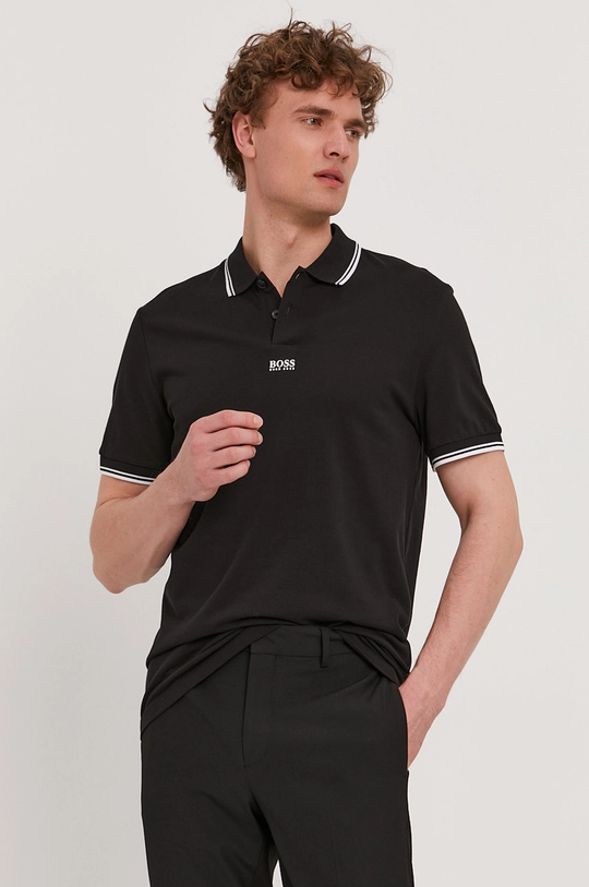 czarny Boss Polo Casual 50449367 Męski