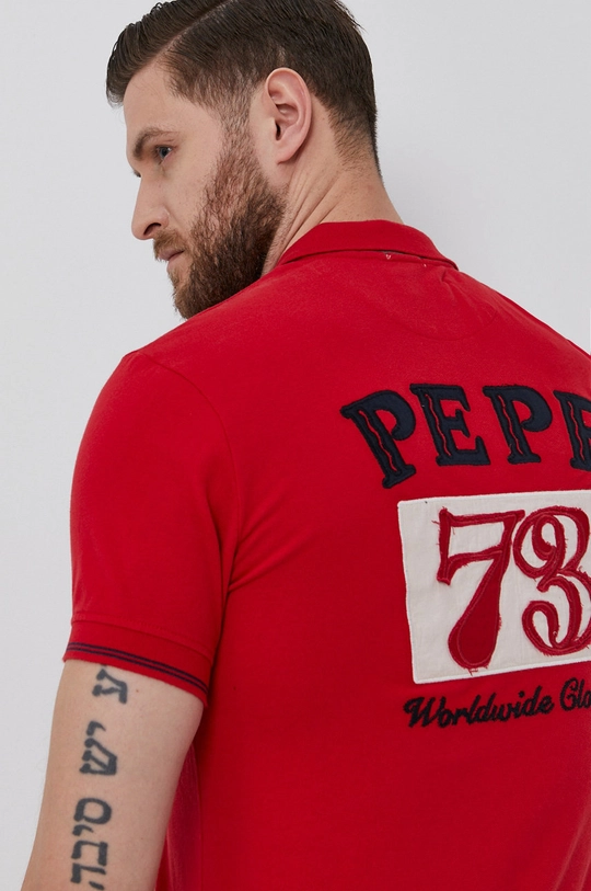 červená Polo tričko Pepe Jeans Fell Pánsky