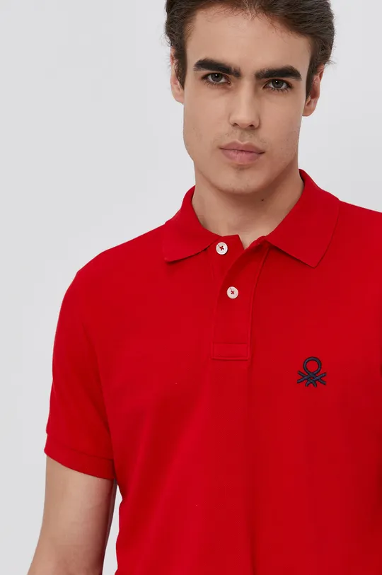 červená Polo tričko United Colors of Benetton Pánsky