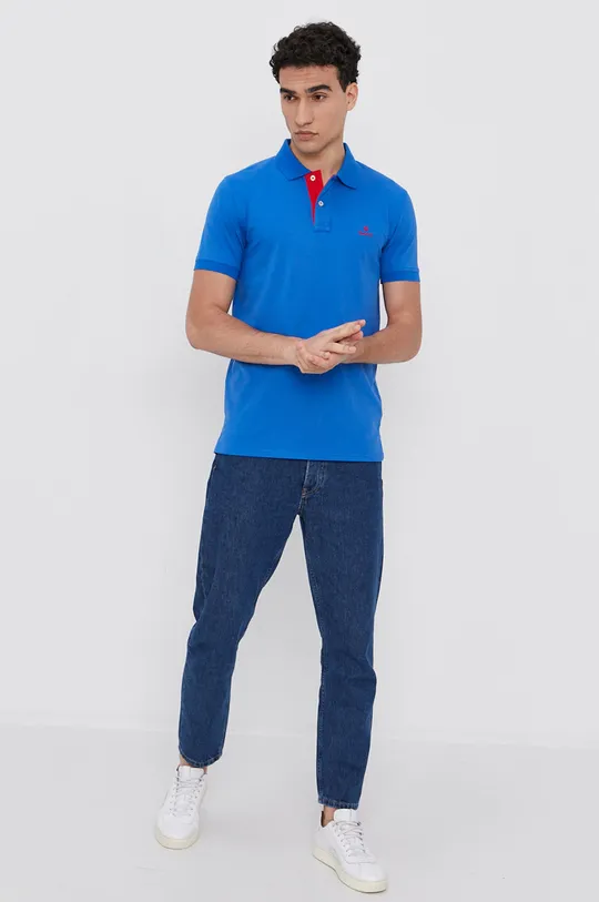 Polo tričko Gant modrá