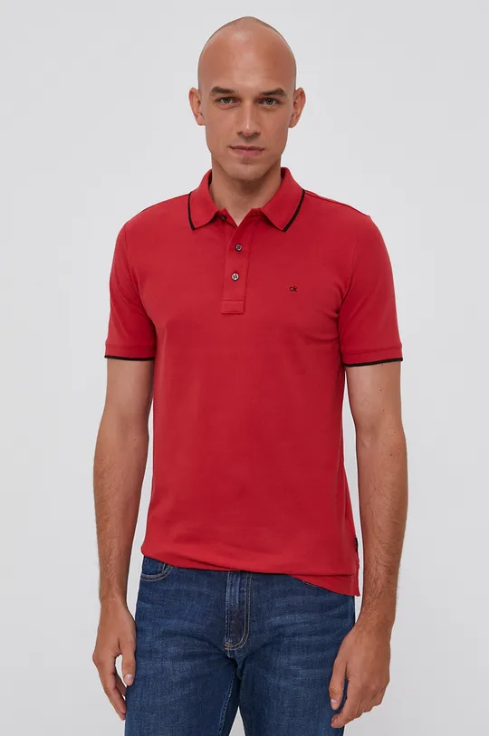 červená Polo tričko Calvin Klein Pánsky