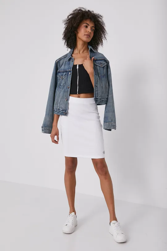 Calvin Klein Jeans - Sukňa biela