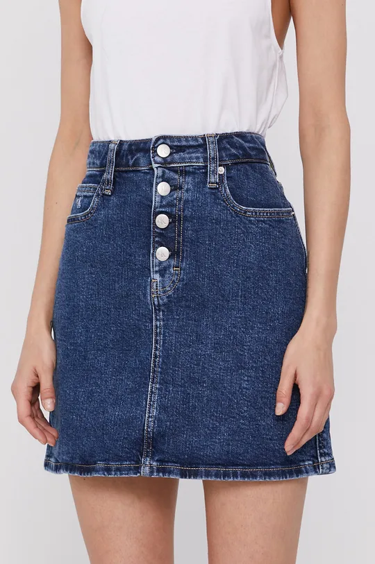 tmavomodrá Rifľová sukňa Calvin Klein Jeans Dámsky