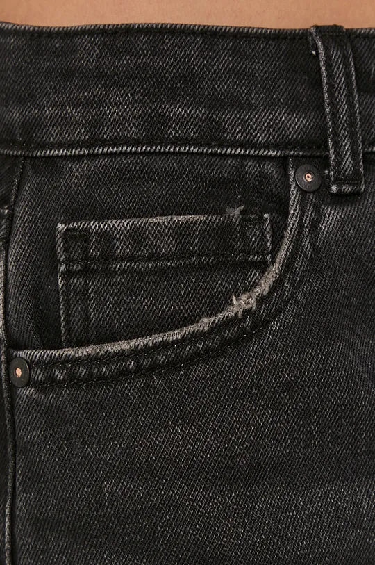 чёрный Хлопковая джинсовая юбка Only